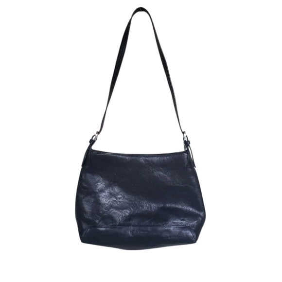 Wilsons Leather Pelle Studio Purse Black Zippered Adjustable Strap Shoulder Bag - Picture 2 of 16